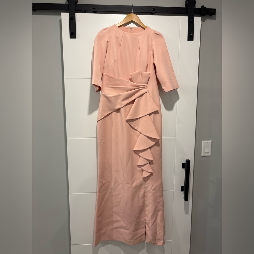 Eliza J Blush Pink Maxi Dress with Cascading Ruffle